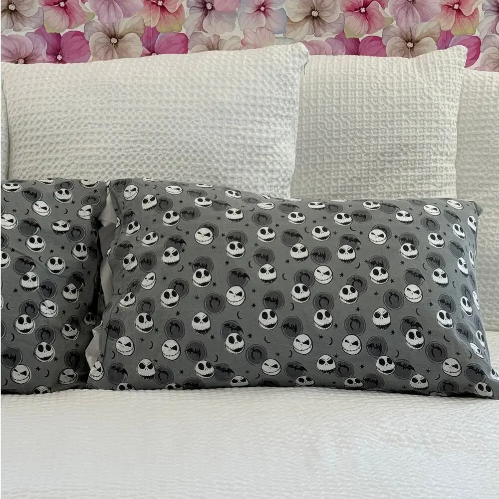 DISNEY Nightmare Before Christmas Jack Skellington Pillowcases Set Of 2 CottonN
